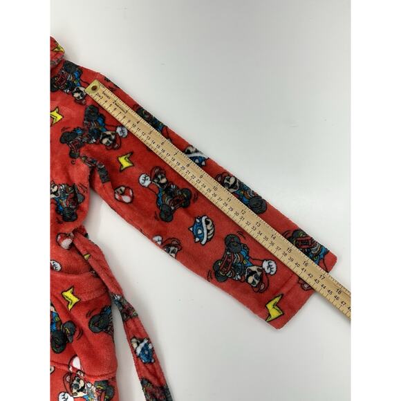 Super Mario Kart Childrens Bath Robe Size 8 Red Character Fleece Sleepwear - Picture 10 of 12